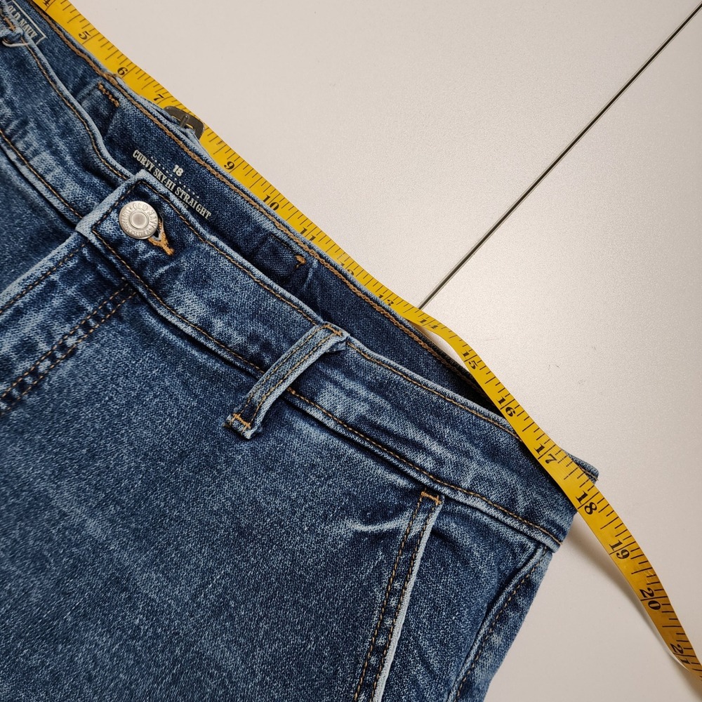 Old Navy Womens Curvy Extra High-Waisted Straight Workwear Jeans Plus Size 18 - Picture 11 of 15